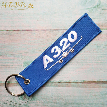Airbus A320 Embroidery Key Chain THE AVIATOR